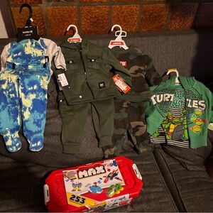 Levi's Green and Camo Kids Outfit Set